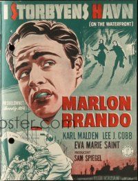 3a0064 ON THE WATERFRONT Danish program '55 Elia Kazan classic, different images of Marlon Brando!