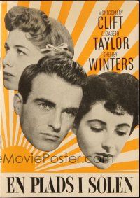 3a0069 PLACE IN THE SUN Danish program '52 Montgomery Clift, Liz Taylor, Shelley Winters, different