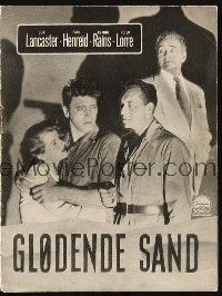 3a0075 ROPE OF SAND Danish program '51 Burt Lancaster, Paul Henreid, Corinne Calvet, different!