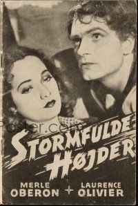 3a0106 WUTHERING HEIGHTS Danish program '39 different images of Laurence Olivier & Merle Oberon!