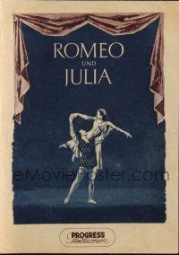 3a0761 ROMEO & JULIET East German program '55 Russian ballet version of Shakespeare classic!