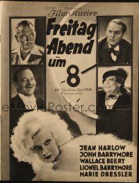 3a0124 DINNER AT 8 German program '34 Jean Harlow, John & Lionel Barrymore, Wallace Beery, Dressler