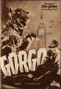 3a0343 GORGO German program '61 different images of giant rubbery monster terrorizing city!