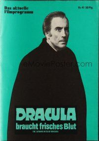 3a0474 SATANIC RITES OF DRACULA German program '73 different images of vampire Christopher Lee!