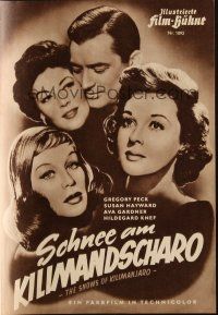 3a0485 SNOWS OF KILIMANJARO German program '53 Gregory Peck, Susan Hayward, Ava Gardner, different!