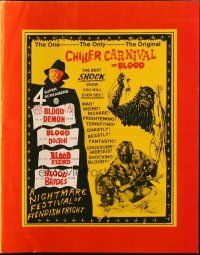 3a0825 CHILLER CARNIVAL OF BLOOD pressbook '70s the best horror shock show you will ever see!