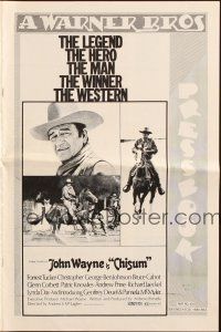 3a0826 CHISUM pressbook '70 The Legend big John Wayne, Forrest Tucker!