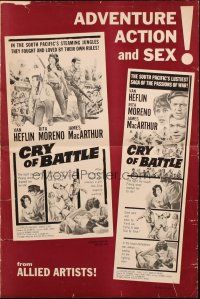 3a0832 CRY OF BATTLE pressbook '63 Van Heflin, Rita Moreno & James MacArthur in the South Pacific!