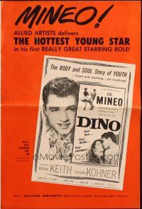 3a0845 DINO pressbook '57 hottest young star Sal Mineo in his first really great starring role!