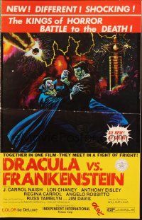 3a0850 DRACULA VS. FRANKENSTEIN pressbook '71 the kings of horror battling to the death!