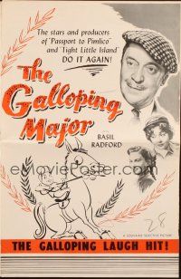 3a0877 GALLOPING MAJOR pressbook '51 English horse racing comedy with Basil Radford!
