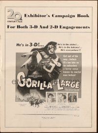 3a0882 GORILLA AT LARGE pressbook '54 ape holding sexy Anne Bancroft, for both 2-D & 3-D release!