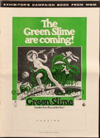 3a0884 GREEN SLIME pressbook '69 classic cheesy sci-fi movie, great wacky images!