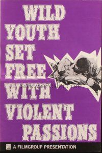 3a0893 HIGH SCHOOL CAESAR/DATE BAIT pressbook '60 wild youth set free with violent passions!