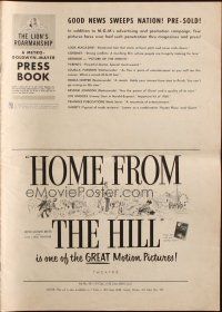 3a0896 HOME FROM THE HILL pressbook '60 art of Robert Mitchum, Eleanor Parker & George Peppard!