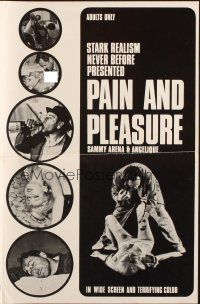 3a1002 PAIN & PLEASURE pressbook '67 stark realism never before presented, violent & sexy images!