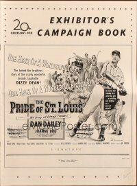 3a1016 PRIDE OF ST. LOUIS pressbook '52 Dan Dailey as Cardinals baseball pitcher Dizzy Dean!