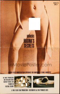 3a1022 RAGINA'S SECRETS pressbook '69 sexploitation so factual it leaves nothing to the imagination!