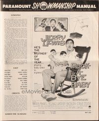 3a1041 ROCK-A-BYE BABY pressbook '58 Jerry Lewis with Marilyn Maxwell, Connie Stevens, and triplets!