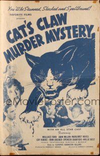 3a1053 SCATTERGOOD SURVIVES A MURDER pressbook R40s Cat's Claw Murder Mystery, wacky art!
