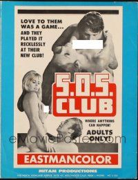 3a1087 SOS CLUB pressbook '69 love to them was a game, adults only, wild sexy images!