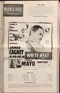 3a1190 WHITE HEAT pressbook '49 James Cagney is Cody Jarrett, classic noir, top of the world, Ma!