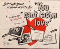 3a1214 YOU CAN'T RATION LOVE pressbook '44 WWII romantic musical about shortage of eligible males!