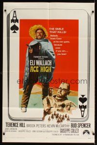 3b014 ACE HIGH int'l 1sh '69 Eli Wallach, Terence Hill, spaghetti western, ace of spades design!