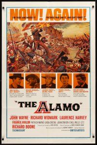 3b025 ALAMO 1sh R67 art of John Wayne & Richard Widmark in the War of Independence!