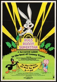 3b128 BUGS BUNNY SUPERSTAR 1sh '75 Looney Tunes Daffy Duck & Porky Pig!