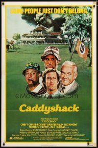 3b134 CADDYSHACK 1sh '80 Chevy Chase, Bill Murray, golf classic, totally diferent art!