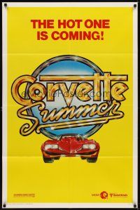 3b178 CORVETTE SUMMER teaser 1sh '78 cool different art of custom Chevrolet Corvette!