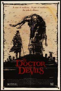 3b225 DOCTOR & THE DEVILS 1sh '85 Timothy Dalton, cool graverobber artwork!