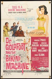 3b233 DR. GOLDFOOT & THE BIKINI MACHINE 1sh '65 Vincent Price, sexy babes with kiss & kill buttons!