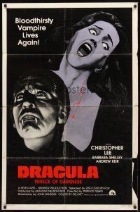3b234 DRACULA PRINCE OF DARKNESS int'l 1sh R80s bloodthirsty vampire Christopher Lee & victim!