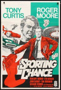 3b785 SPORTING CHANCE English 1sh '75 art of Tony Curtis & Roger Moore, The Persuaders!