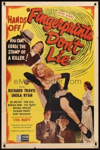 3b283 FINGERPRINTS DON'T LIE 1sh '51 what sexy bad girl Syra Marty did to love was a crime!