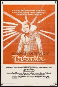 3b320 GAMBLER style B 1sh '74 James Caan is a degenerate gambler who owes the mob $44,000!