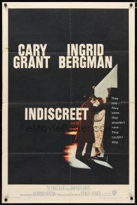 3b423 INDISCREET 1sh '58 Cary Grant & Ingrid Bergman, directed by Stanley Donen!