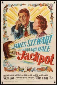 3b432 JACKPOT 1sh '50 James Stewart wins a radio show contest, but can't afford the prize!