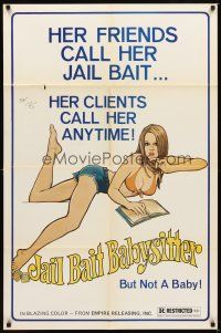 3b433 JAIL BAIT BABYSITTER 1sh '78 her friends call her jail bait, her clients call her anytime!