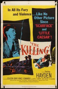 3b453 KILLING 1sh '56 Stanley Kubrick, Sterling Hayden, classic film noir crime caper!