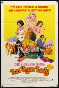3b465 LAS VEGAS LADY 1sh '75 sexy art of gambling gangster gals, it's easy to steal a million!