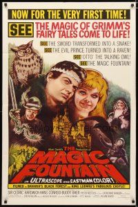 3b503 MAGIC FOUNTAIN 1sh '61 Brothers Grimm enchanting story of Xmas wonderland, cool art!