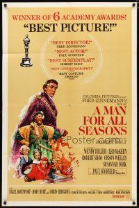 3b508 MAN FOR ALL SEASONS style C 1sh '66 Paul Scofield, Robert Shaw, Best Picture Academy Award!