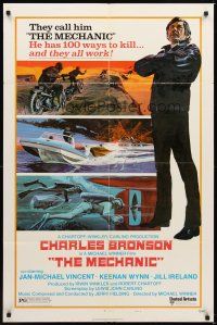 3b525 MECHANIC style B 1sh '72 Charles Bronson has more than a hundred ways to kill!