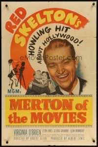 3b526 MERTON OF THE MOVIES 1sh '47 Red Skelton's howling hit about Hollywood!