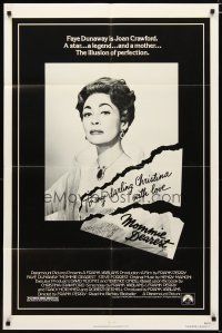 3b533 MOMMIE DEAREST 1sh '81 great portrait of Faye Dunaway as Joan Crawford!