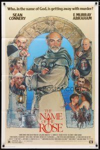 3b547 NAME OF THE ROSE 1sh '86 Der Name der Rose, great Drew Struzan art of Sean Connery as monk!