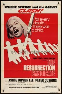 3b571 NOTHING BUT THE NIGHT 1sh R76 Christopher Lee, The Resurrection Syndicate!